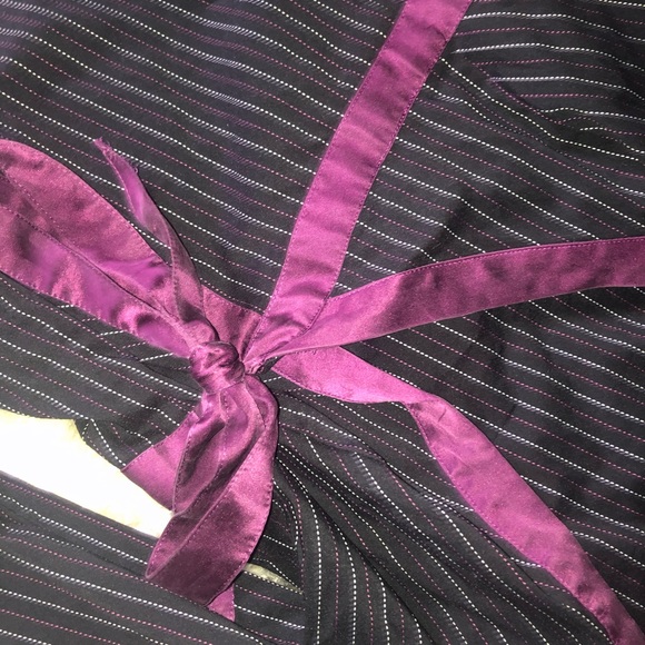 REAL SILK vintage bebe collated wrap top striped - Picture 3 of 7